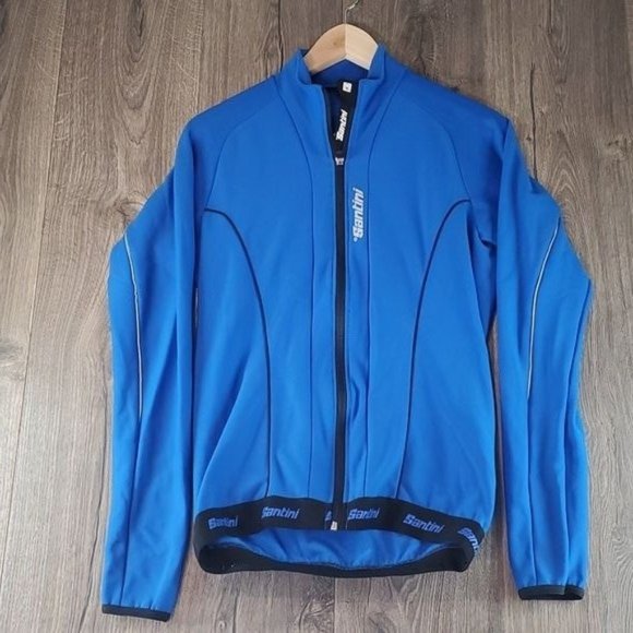 Santini H21 Acquazero Water Resistant Long Sleeve Jersey‎ Blue Men's Medium - Picture 1 of 5